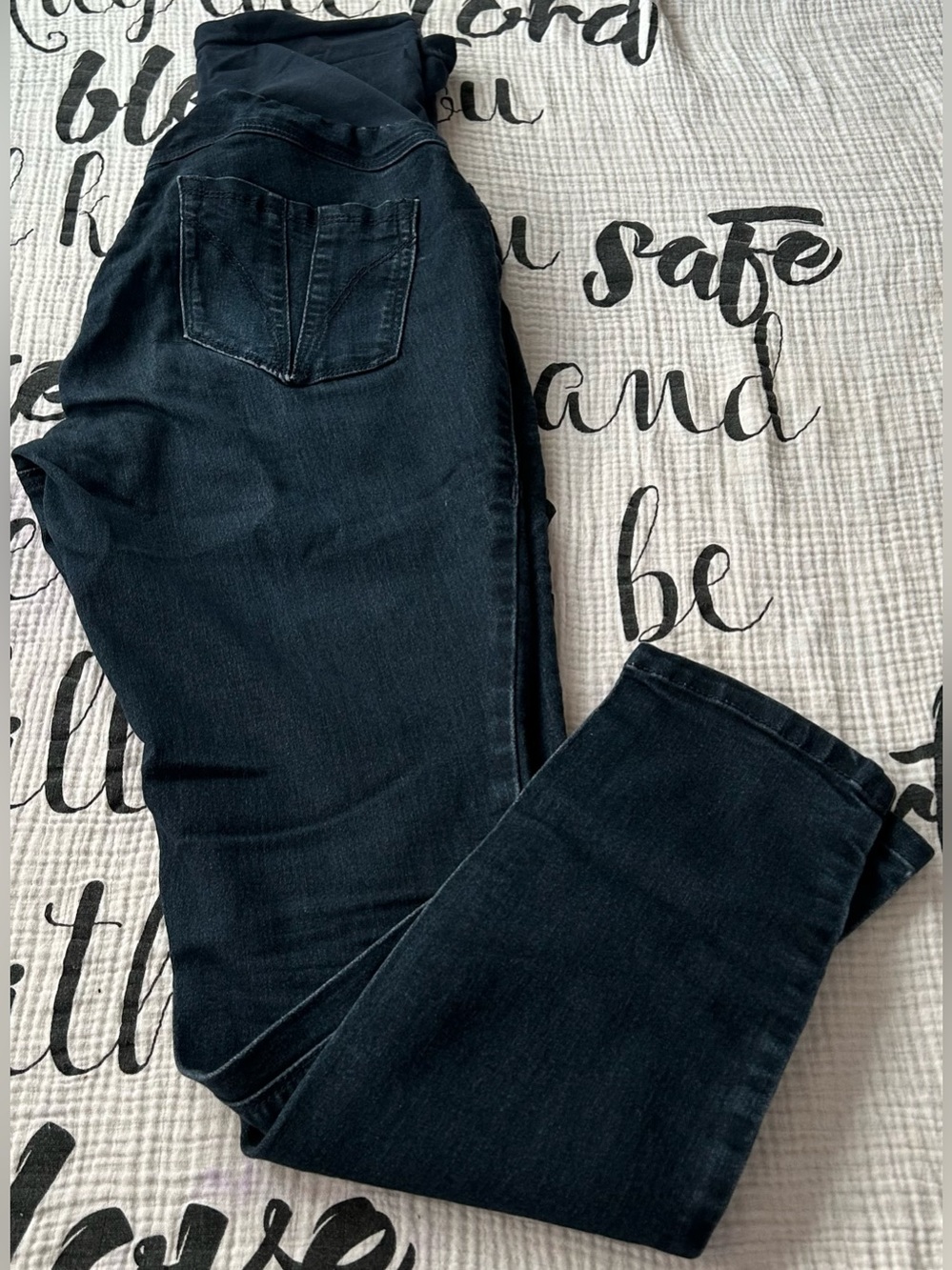 Fade to Blue Denim Dark Wash Women’s Maternity Jeans Size PS